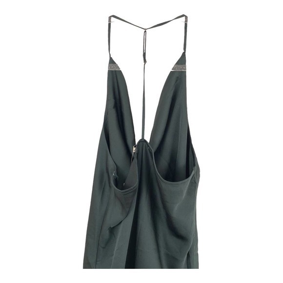 A&F NWT Satin Cowlneck T-Strap Back Bodysuit in Emerald Green SzMSZ - Picture 5 of 5